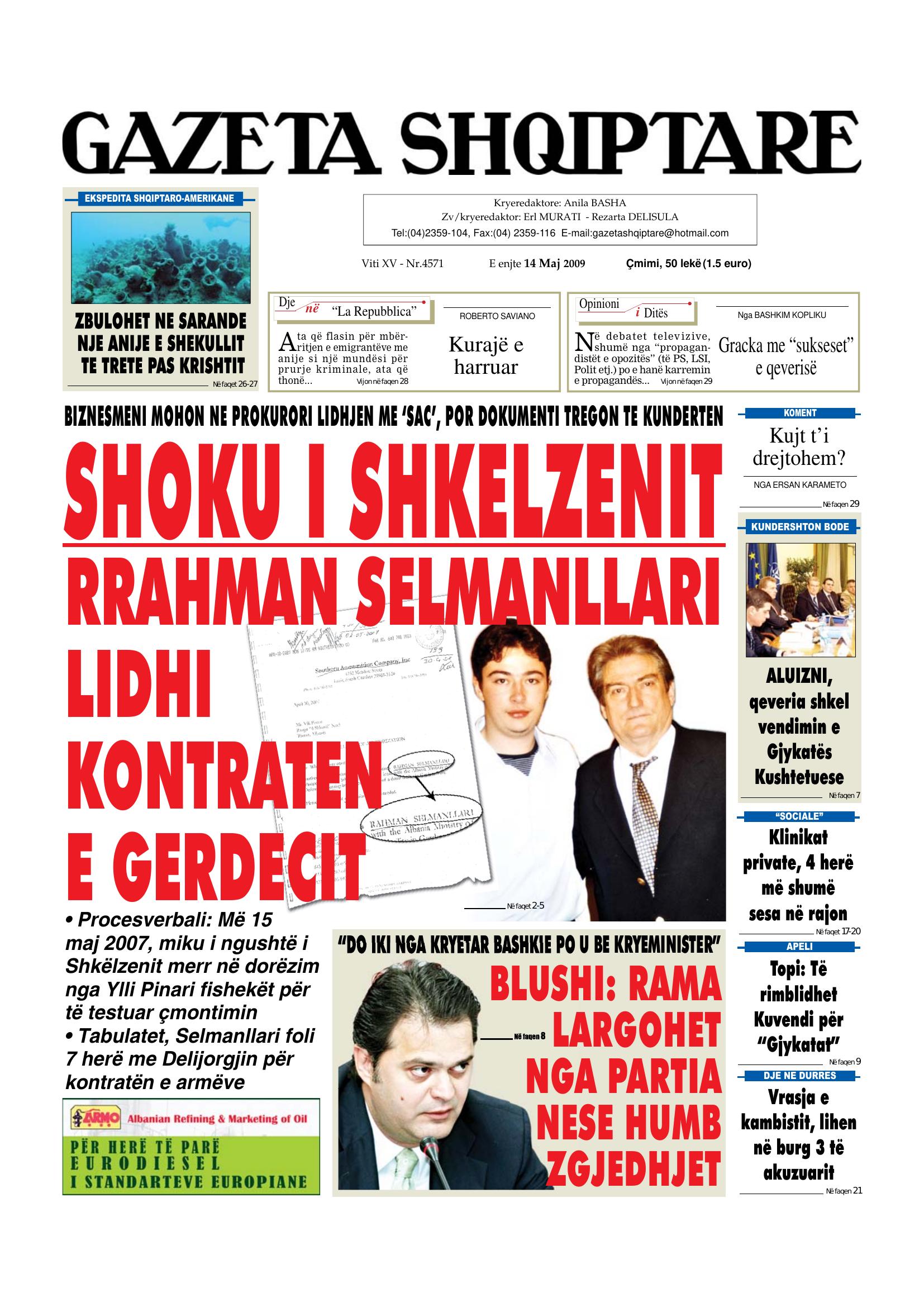 Gazeta Shqiptare 2009-05-14